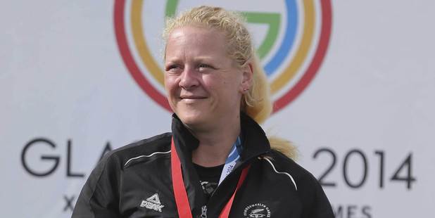 New Zealand shooter Sally Johnston won gold in the 50m rifle prone event. Photo / Getty Images