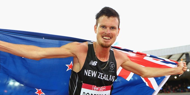 New Zealand's Zane Robertson after taking bronze in the 5000m. Photo / Getty Images