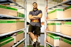 Taradale midfield back Billy Ropiha at work in the freezers at Silver Fern Farms Pacific Plant at Whakatu. Photo / Warren Buckland Taradale midfield back Billy Ropiha at work in the freezers at Silver Fern Farms Pacific Plant at Whakatu. Photo / Warren Buckland