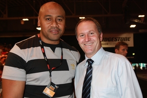 Jonah Lomu and John Key, pictured together in 2009, shared the love on Twitter yesterday.