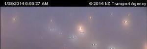 Not much of a view on the Transport Agency's Northern Motorway traffic cams this morning.