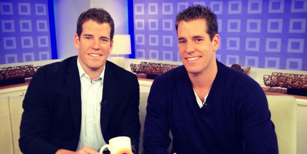 Harvard University-educated twins, Cameron and Tyler Winklevoss, plan to introduce an exchange-traded fund the Winklevoss Bitcoin Trust. Photo / Twitter @winklevoss