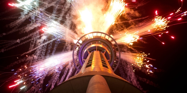 SkyCity's contributions to Auckland include the New Year fireworks display off the Sky Tower. Photo / Richard Robinson