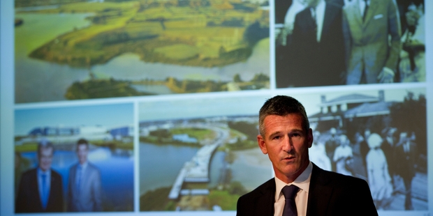 Chief executive John Dakin was upbeat at yesterday's meeting about Goodman Property Trust's performance. Picture / Greg Bowker