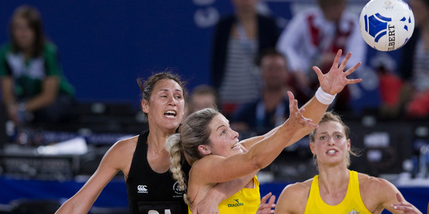 Australia won the gold medal with a 58-40 win over the Silver Ferns at the Hydro Arena. Photo / Greg Bowker