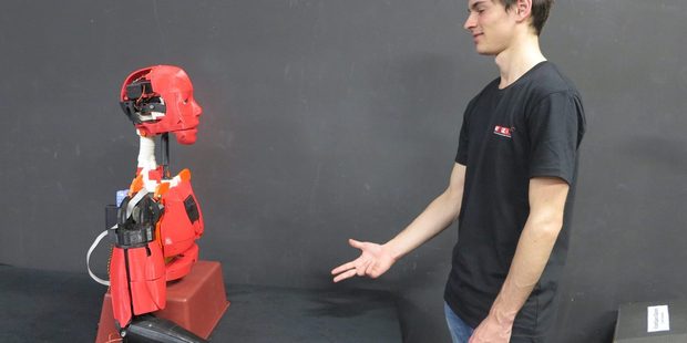 InMoov is a life-sized humanoid robot whose parts can be 3D-printed.