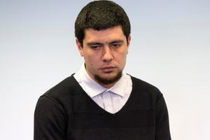 Former Department of Internal Affairs employee Adam Ranginui in the dock during his sentencing. Photo / Mark Mitchell