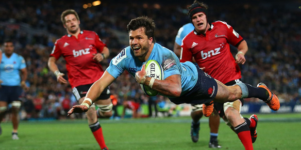Adam Ashley-Cooper of the Waratahs scores a try during the Super Rugby Grand Final against the Crusaders. Photo / Getty Images