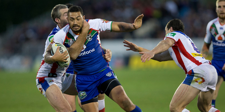 NZ Warriors Feleti Mateo in action against the Newcastle Knights. Photo / Brett Phibbs