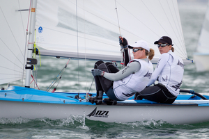 Skipper Jo Aleh and crew Polly Powrie. Photo / Richard Robinson