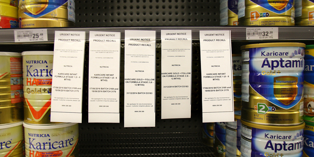Danone's subsidiary Nutricia recalled 67,000 cans of Karicare formula. Photo / Bevan Conley