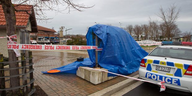 The scene where a man was assaulted in Havelock North at the weekend.