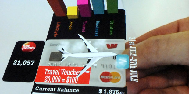 Westpac's augmented reality mobile app for account management.
