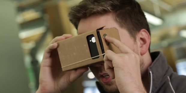 Google's Cardboard virtual reality headset. Photo / Techcrunch.com