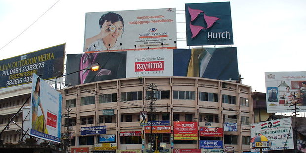 The height of billboards near India's financial hub means some Air India jets must fly 51 fewer passengers in order to clear them. Photo / Wikipedia - Gaurav