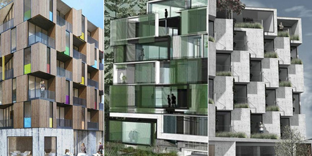From left, S3 Architects, Matthews & Matthews Architects, Waterfall Gunns Lowe Architects.