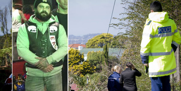 Police remain of the scene of the attack on Connor Morris. Inset, Morris wearing Head Hunter's gear in a recent photo.
