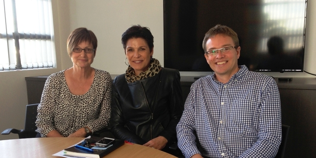 Lyn Parlane (left), INSTEP manager, Sara Lunam, Port of Tauranga corporate services manager, and Greg Simmonds, Priority One special projects manager. Photo / David Porter