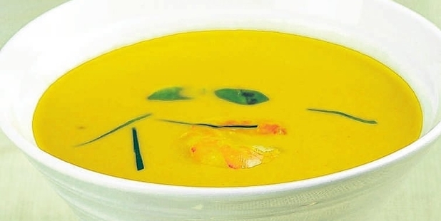 We're enjoying delicious pumpkin soup on chilly nights.