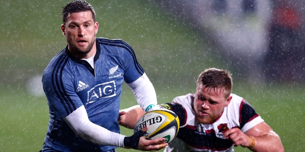 Cory Jane looks to pass during the All Blacks' hit-outs against North Harbour and Northland last night. Photo /
Getty Images