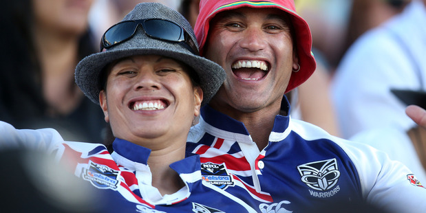 Fans during the finals on day two of the Dick Smith NRL Auckland Nines rugby league tournament. Photo: www.photosport.co.nz