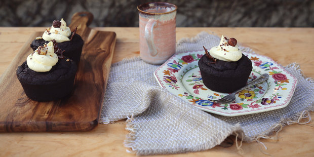 Rich and decadent zucchini chocolate cakes. Picture / Eleanor Ozich