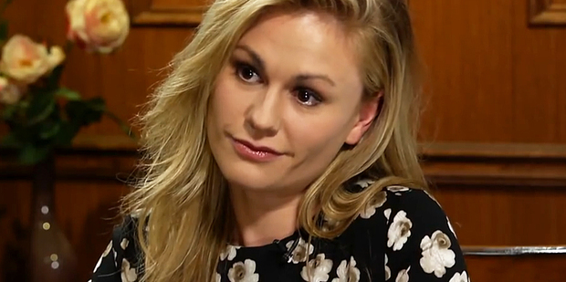 Anna Paquin fields a query from talk show host Larry King. Photo/YouTube