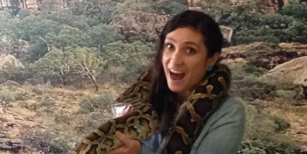 Rrie Wright enjoyed getting friendly with some Australian wildlife, including a giant python, at Australia Zoo during her Queensland trip.