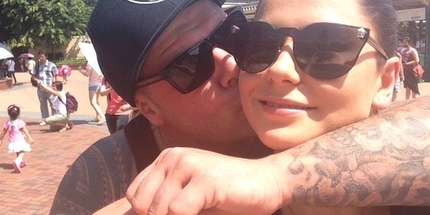 Connor Morris with his partner, Millie Elder-Holmes.