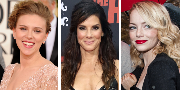 Scarlett Johansson, Sandra Bullock and Emma Stone. Photo / Thinkstock