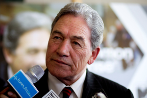 Winston Peters at the New Zealand First campaign in Kelston. Photo / Dean Purcell.