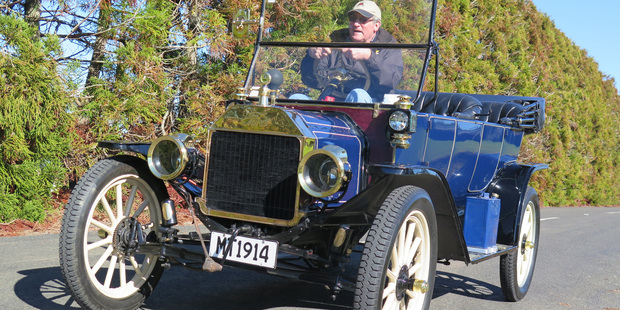 Murray Greig's faithfully constructed Ford Model T "Annabelle" is built from parts a century old this year. Photos / Jacqui Madelin
