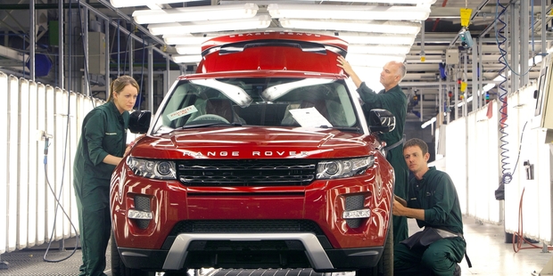 Production is now 24 hours, 7 days a week at Jaguar Land Rover's Halewood plant in England. Jaguar Land Rover is owned by India's Tata Motors. Photo / Supplied