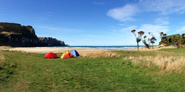 Purakaunui Bay in the Catlins is well worth enduring the winding gravel road down to the campsite for. Photo / Supplied