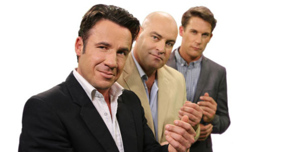 Jason Hoyte, Leigh Hart and Jeremy Wells in 'The Late Night Big Breakfast'.