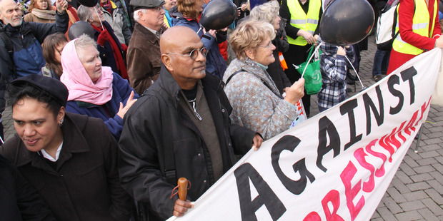 Protestors march against the Kapiti Expressway in 2011. Photo / File