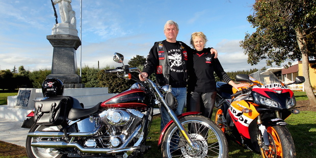 Max Lyver and Andy Lyver from Waipukurau pictured at the Patriot Motorcycle club innaugural meeting of defence force personnel. Photo / Glenn Taylor