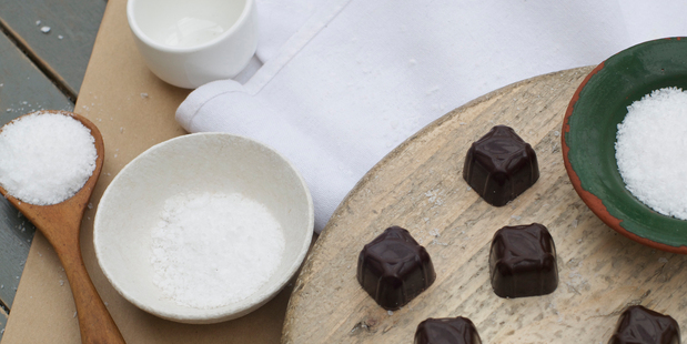Bennett's dark chocolate salted caramels with real Mangawhai sea salt. Photo / Supplied.
