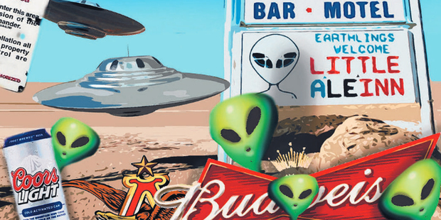 The Little A'Le'Inn is in Rachel, two hours from Las Vegas and right in the centre of 'The Extraterrestial Highway'. Illustration / Rod Emmerson