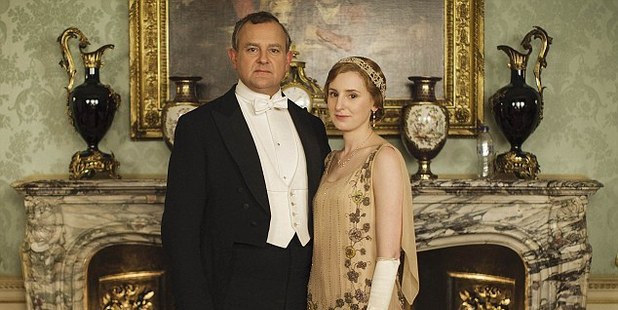A plastic bottle can clearly be seen sitting on the mantlepiece in this promotional shot for Downton Abbey.