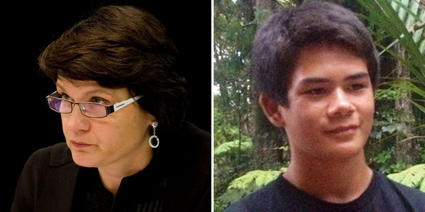 Chief High Court Judge Helen Winkelmann and deceased Auckland school boy Stephen Dudley.