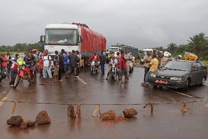 Guinea closed its border with Sierra Leone to halt the spread of Ebola. Photo / AP