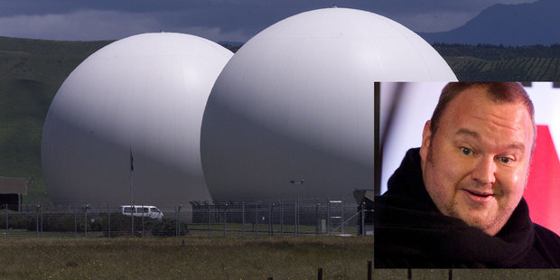 Kim Dotcom visited the Waihopai intelligence base near Blenheim. Photos / APN
