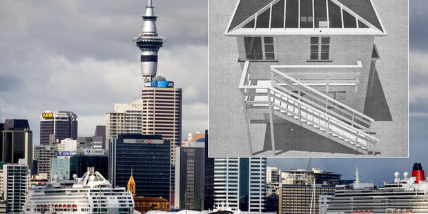 An early image of Michael Parekowhai's state house sculpture, which will have a skylight to allow cruise ship visitors at Queens Wharf to see inside.