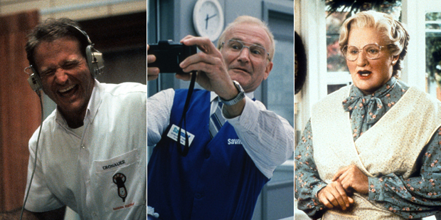 Robin Williams in Good Morning Vietnam, One Hour Photo and Mrs. Doubtfire.