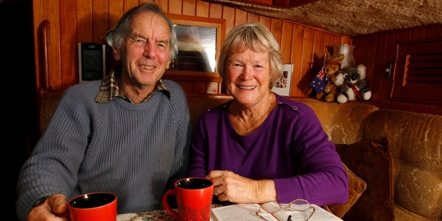 Graham and Sandra Boyle live aboard their yacht in Tutukaka Harbour. Photo / jJhn Stone