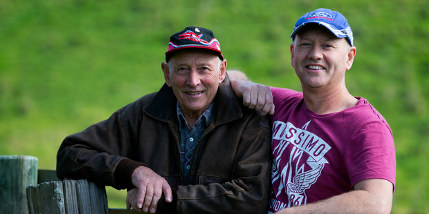 Hang gliding enthusiasts Hugh Ross, left, with his son Clark Ross. Photo / Jason Oxenham