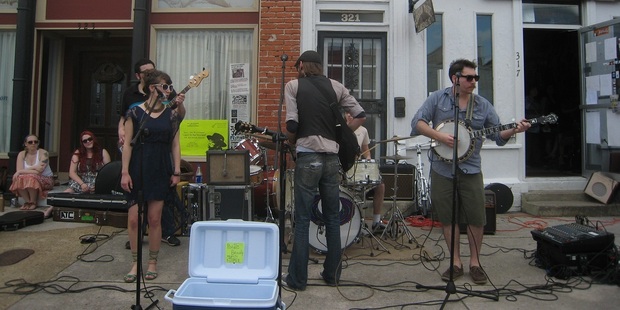 Musicians line Clarksdale's footpaths during the Juke Joint Festival, in Clarksdale, USA. Photo / Jack Barlow