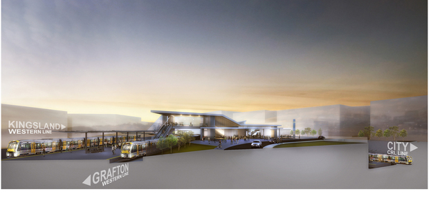 An artist impression of the upgrade to Mt Eden rail station to be built as part of the City Rail Link.