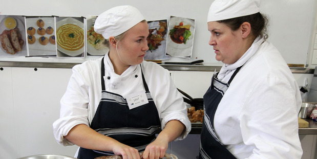 EIT culinary student Kayla Hughes(left). Photo / Duncan Brown